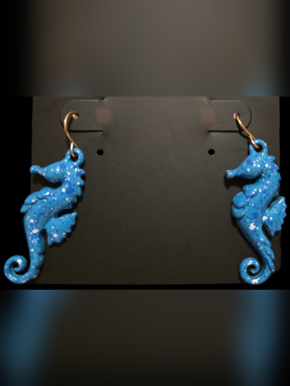 Blue Seahorse Earrings